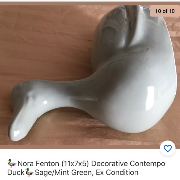 🦆Nora Fenton Deco Contempo Duck🦆Sage/Mint Green, Vintage & Original Owner - Picture 8 of 8